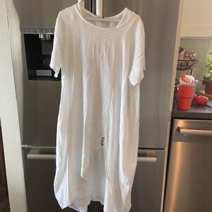 Two piece Italian linen dress with cotton gauze under piece worn once one size